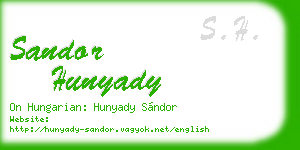 sandor hunyady business card